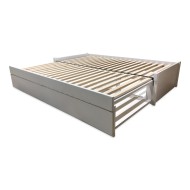 Rozkládací postel z masivu s jednou zásuvkou Saturn (bez matrací)