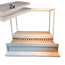 Set - Rozkládací postel z masivu s jednou zásuvkou Venuše + 2x matrace Bali