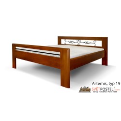 Postel z masivu Artemis v kombinaci dřevo-kov, typ 19