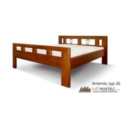 Postel z masivu Artemis v kombinaci dřevo-kov, typ 26