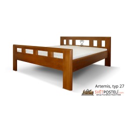 Postel z masivu Artemis v kombinaci dřevo-kov, typ 27