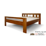 Postel z masivu Artemis v kombinaci dřevo-kov, typ 28