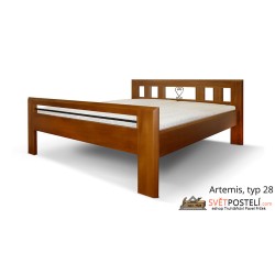 Postel z masivu Artemis v kombinaci dřevo-kov, typ 28