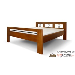 Postel z masivu Artemis v kombinaci dřevo-kov, typ 29