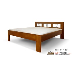 Postel z masivu Iris v kombinaci dřevo-kov, typ 30