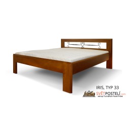 Postel z masivu Iris v kombinaci dřevo-kov, typ 33