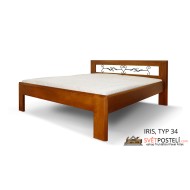 Postel z masivu Iris v kombinaci dřevo-kov, typ 34