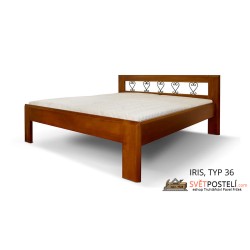 Postel z masivu Iris v kombinaci dřevo-kov, typ 36