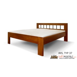 Postel z masivu Iris v kombinaci dřevo-kov, typ 37