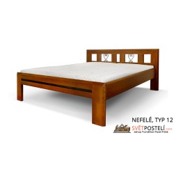 Postel z masivu Nefelé v kombinaci dřevo-kov, typ 12