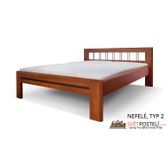 Postel z masivu Nefelé v kombinaci dřevo-kov, typ 2
