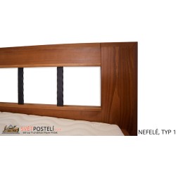Postel z masivu Nefelé v kombinaci dřevo-kov, typ 1