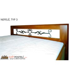 Postel z masivu Nefelé v kombinaci dřevo-kov, typ 3