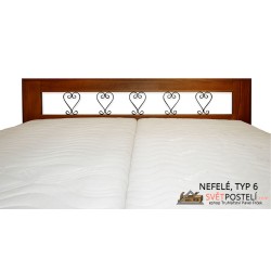 Postel z masivu Nefelé v kombinaci dřevo-kov, typ 6