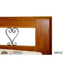 Postel z masivu Nefelé v kombinaci dřevo-kov, typ 12