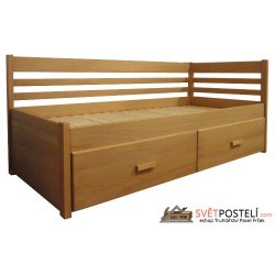 Set - Rozkládací postel z masivu Klaudie + 2x matrace Sal