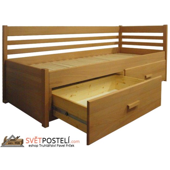 Set - Rozkládací postel z masivu Klaudie + 2x matrace Bali Set - Rozkládací postel z masivu Klaudie + 2x matrace Bali