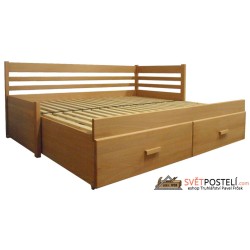 Rozkládací postel z masivu Klaudie (bez matrací)