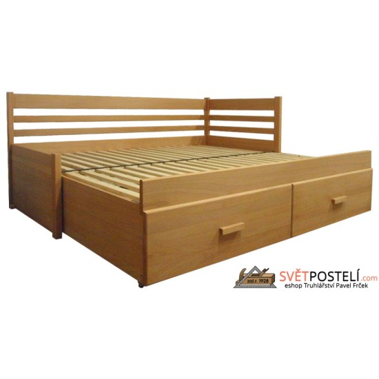 Set - Rozkládací postel z masivu Klaudie + 2x matrace Bali Set - Rozkládací postel z masivu Klaudie + 2x matrace Bali