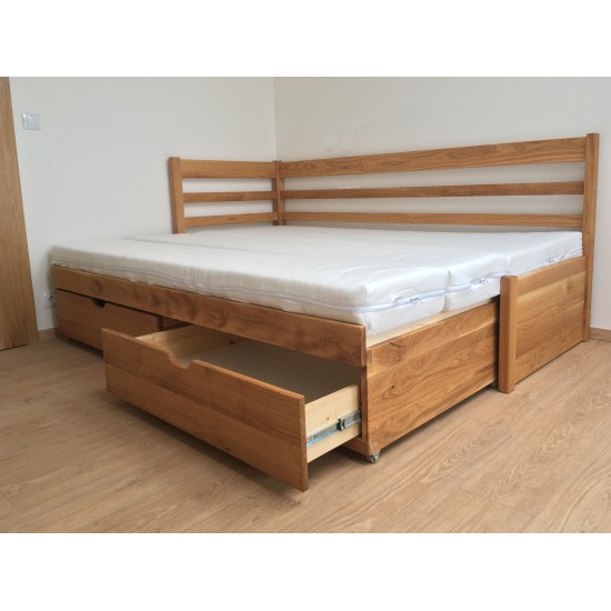 Set - Rozkládací postel z masivu Bellona + 2x Matrace Sal Set - Rozkládací postel z masivu Bellona + 2x Matrace Sal