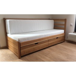 Set - Rozkládací postel z masivu Bellona + 2x Matrace Bali