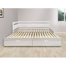 Rozkládací postel z masivu Santiago (bez matrací)