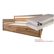 Set - Rozkládací postel z masivu Santiago + 2x matrace Bali