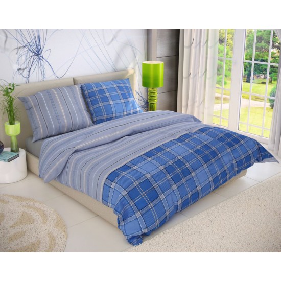 Francouzské prodloužené bavlněné povlečení DELUX 240x220, 70x90cm CAMPUS modrý Francouzské prodloužené bavlněné povlečení DELUX 240x220, 70x90cm CAMPUS modrý