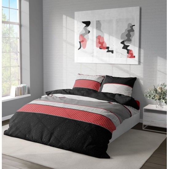 Klasické ložní bavlněné povlečení DELUX 140x200, 70x90cm KYOTO černé Klasické ložní bavlněné povlečení DELUX 140x200, 70x90cm KYOTO černé