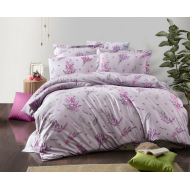 Prodloužené krepové povlečení 140x220, 70x90cm ZVONKY fialové