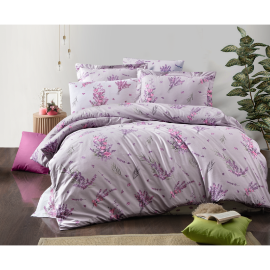 Prodloužené krepové povlečení 140x220, 70x90cm ZVONKY fialové Prodloužené krepové povlečení 140x220, 70x90cm ZVONKY fialové
