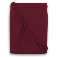 Jersey prostěradlo s lycrou jednolůžko 90x200cm vínové