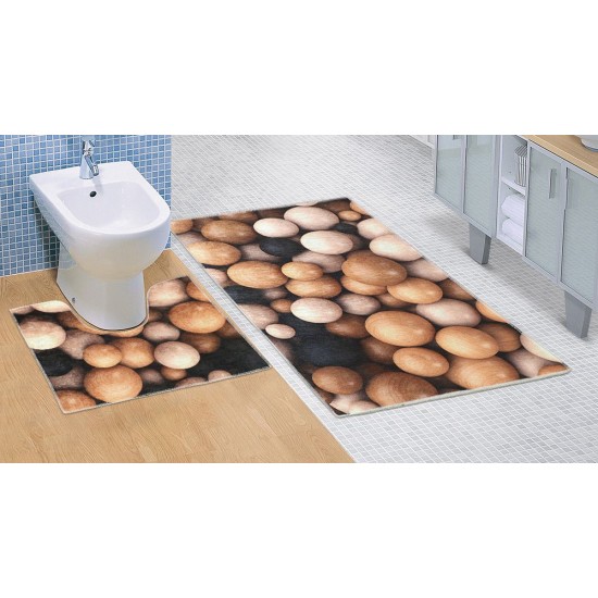 Koupelnová a WC předložka Dřevěné koule 3D Koupelnová a WC předložka Dřevěné koule 3D