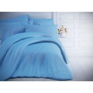 Francouzské jednobarevné bavlněné povlečení 240x200, 70x90cm modré
