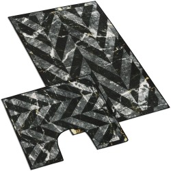 Koupelnová a WC předložka Černý mramor 3D