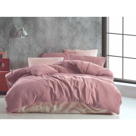 Francouzské mušelínové povlečení 240x220, 70x90cm růžové Francouzské mušelínové povlečení 240x220, 70x90cm růžové