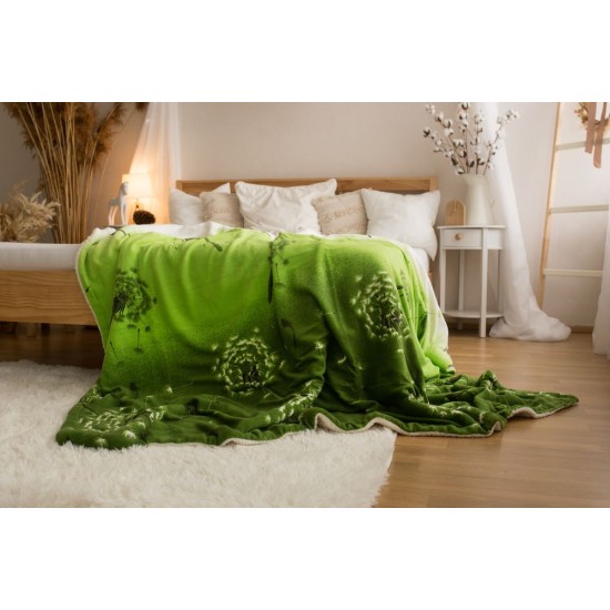 Beránková deka 150x200cm Pampeliška zelená Beránková deka 150x200cm Pampeliška zelená