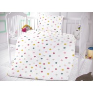 Bavlněné povlečení do dětské postýlky Kuličky na bílém
