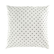 Povlak na polštář flanelový 40x40cm SRDÍČKA šedá