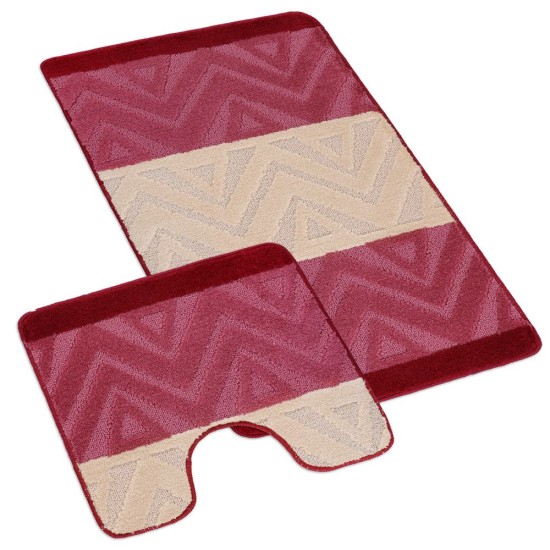 Koupelnová a WC předložka chevron burgundy Koupelnová a WC předložka chevron burgundy