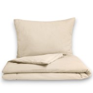Klasické ložní flanelové povlečení 140x200, 70x90cm světle béžové