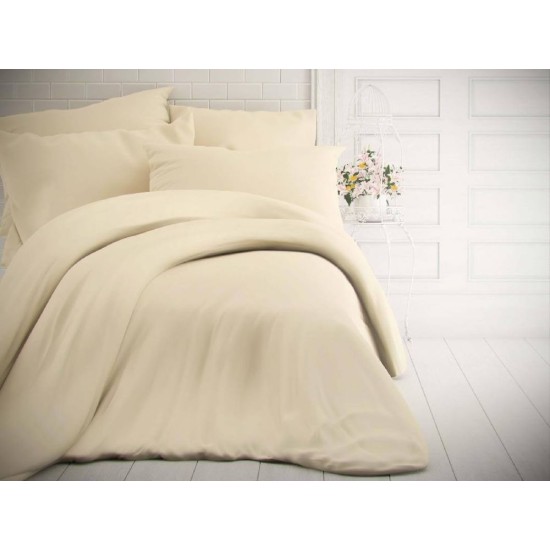 Francouzské jednobarevné bavlněné povlečení 200x200, 70x90cm smetanové Francouzské jednobarevné bavlněné povlečení 200x200, 70x90cm smetanové