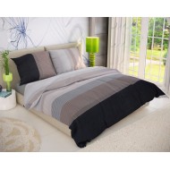 Francouzské bavlněné povlečení DELUX 240x200, 70x90cm NEPTUNE hnědé