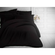 Francouzské jednobarevné bavlněné povlečení 240x200, 70x90cm černé