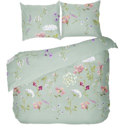 Francouzské bavlněné povlečení DELUX 200x200, 70x90cm BOTANICA zelená