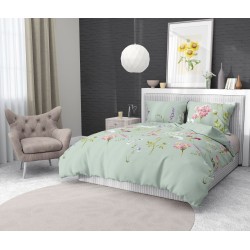 Francouzské bavlněné povlečení DELUX 200x200, 70x90cm BOTANICA zelená