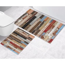 Koupelnová a WC předložka bez výkroje Dřevěná podlaha 3D