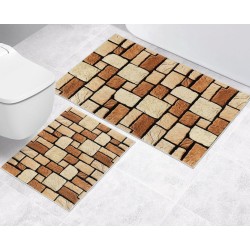 Koupelnová a WC předložka bez výkroje Kamenná dlažba 3D