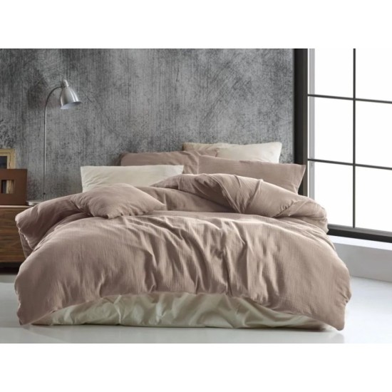 Francouzské mušelínové povlečení 200x200, 70x90cm béžové Francouzské mušelínové povlečení 200x200, 70x90cm béžové
