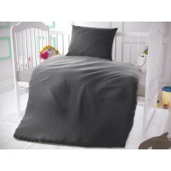 Mušelínové povlečení do dětské postýlky tmavě šedé